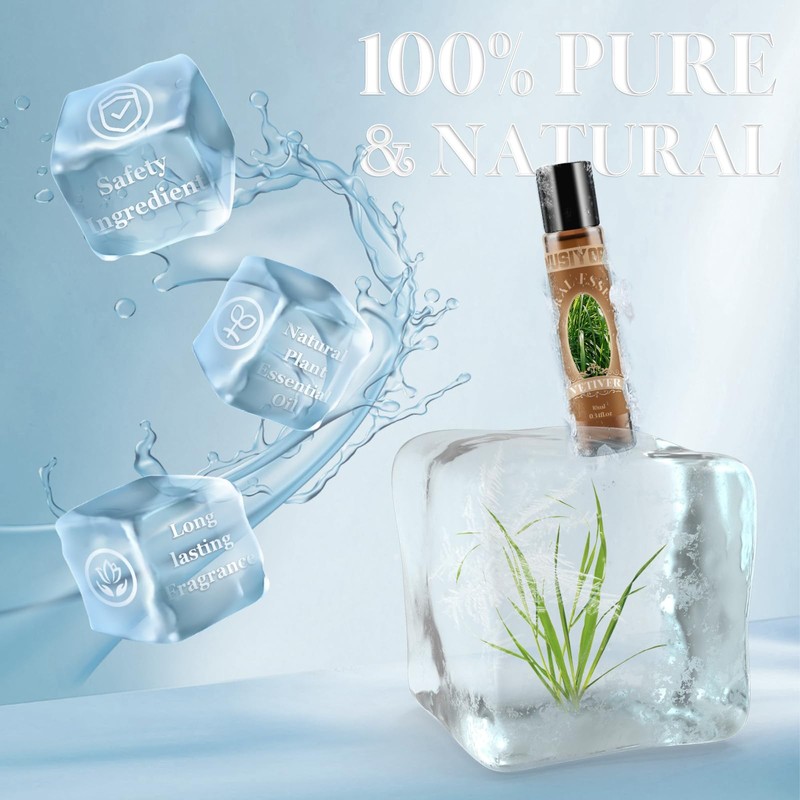 wusiyork Vetiver Essential Oil 10ML - 100% Pure and Natural