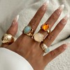Chunky Gold Rings for Women Non Tarnish Stackable Statement Rings