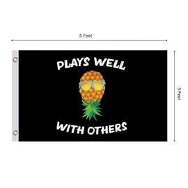 3x5 Inverted Pineapple Garden Flag Banner - Pineapple Street Decor - Inspirational Wall Decor - Matches well with Other Pineapple Flags - Funny Indoor Flags for Guys and Girls - Travel Wall Decor