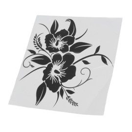 Car Sticker, Universal Flower Car Decal, Exterior Decoration Sticker for Motorcycle, Truck, SUV(Black)