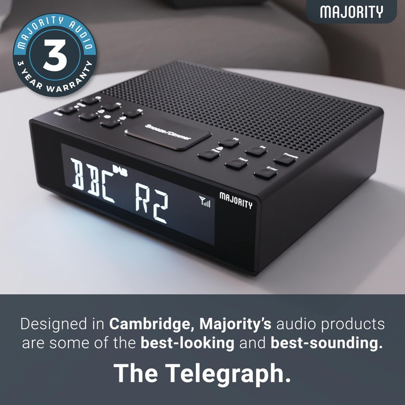 MAJORITY Knapwell | Bluetooth DAB, DAB+ Clock Radio | Bedside