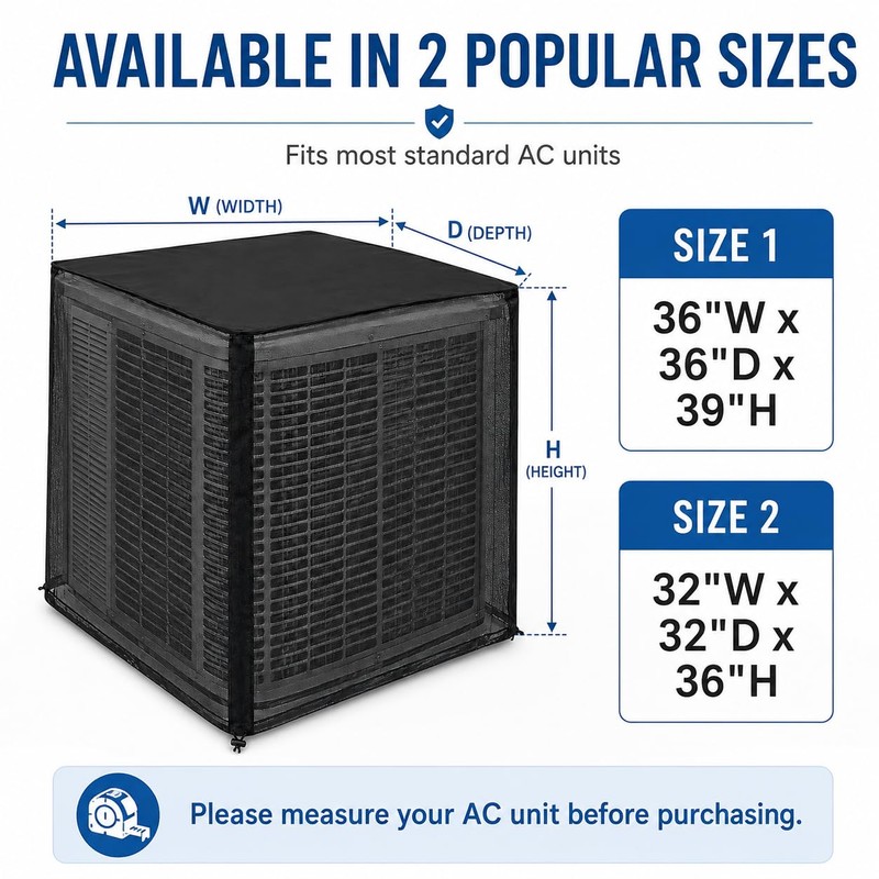 Ideal Swan 36in Outdoor AC Unit Cover, Mesh Defender with