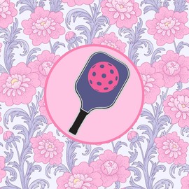 CafePress Pickleball Flowered Canvas Tote Top Zipper Closure