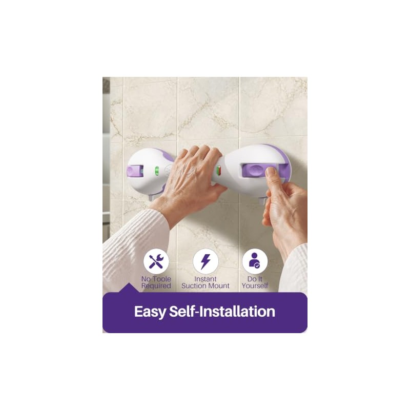 KEKOY Suction Grab Rails for Bathroom, Safety Indicator, 12 Inches