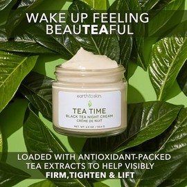 Earth To Skin Tea Time Crema De Noche De Té Negro Anti-Envejecimiento Hidratación Intensa Y Protección Hidratante Para El Rostro (2.0 Fl Oz)