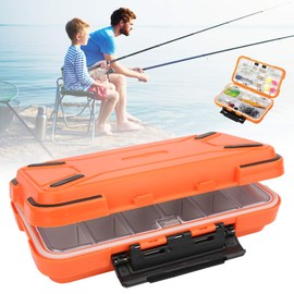 Ausla Einstellbare ABS -Fischerei -Tackle -Box -Organizer mit Doppelseitigen Fächern, Schocksicher und Schwebbar für Köder, Haken, Transparentes Innendeckel (Modell C, L 39 x 39 x 4,5
