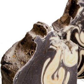 Sugar and Oats, Activated Charcoal, Bentonite Clay Soap with Exfoliating Jojoba Beads, Essential Oil Blend of Lavender, Tea Tree, and Sage, Face and Body Vegan Soap, Handmade Cold Press Skincare