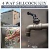 Honoson 2 Pieces 4 Way Sillcock Water Key 1/4", 9/32",