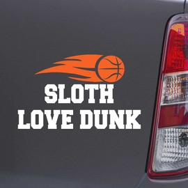 Custom Brother - Sloth Love Dunk Basketball White Color Car Laptop Wall Bumper Decal Sticker, DesL91