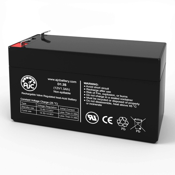 Portalac PE12V1.2 12V 1.3Ah Emergency Light Battery - This is an AJC Brand® Replacement