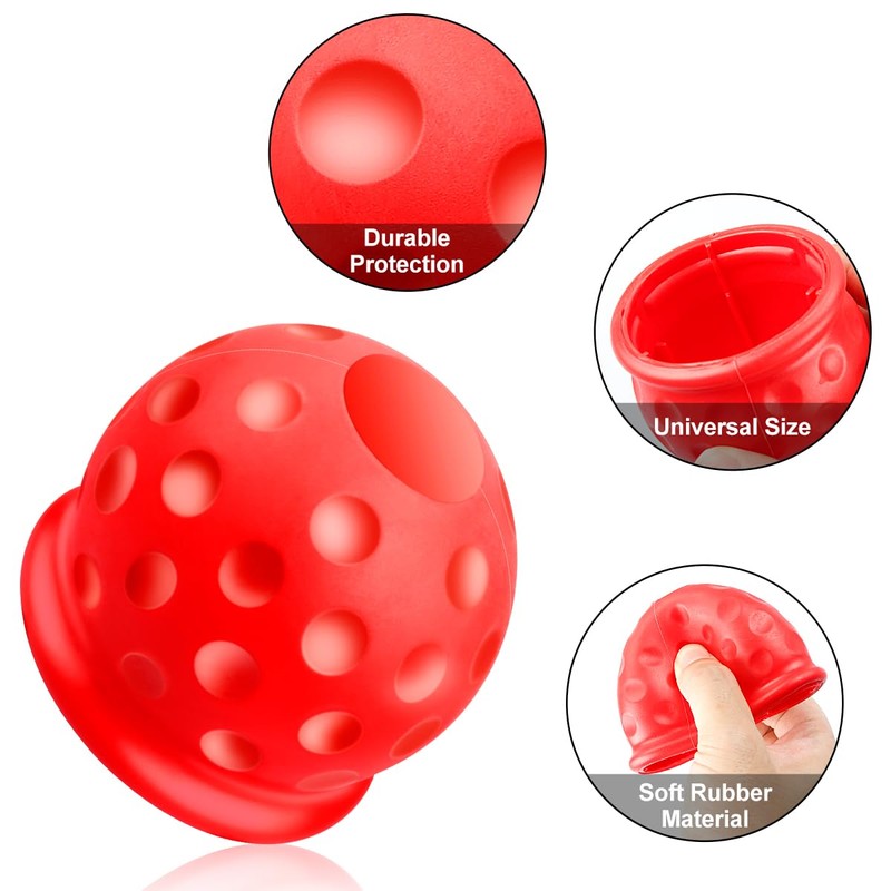 Lotsdonxia Soft Rubber Trailer Ball Head Cover Durable Protection for