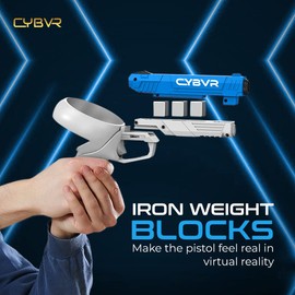 CYBVR Weighted PistoI Grip Stock Controller Accessories for the Oculus Quest 2, VR Accessories for Meta Quest 2 Video Games, Weight Feels Real in VR for Better Gaming in FPS Games like PistoIwhip