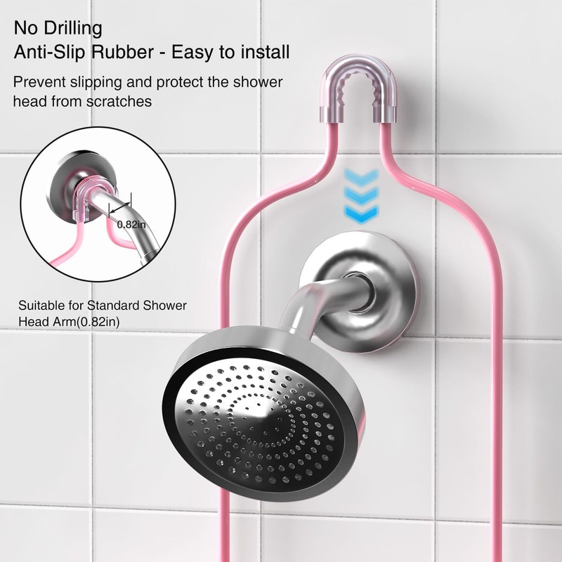 DAOYA Pink 3-Tier Over Head Shower Caddy with Soap Holder