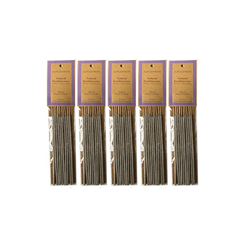 Auroshikha Frankincense Natural Resin on Stick - 5 Packs, 10