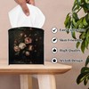 Moody Rose Bouquet Black Tissue Box Cover Square
