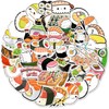 50 PCS Sushi Stickers Japanese Food Sushi Roll Rice Stickers