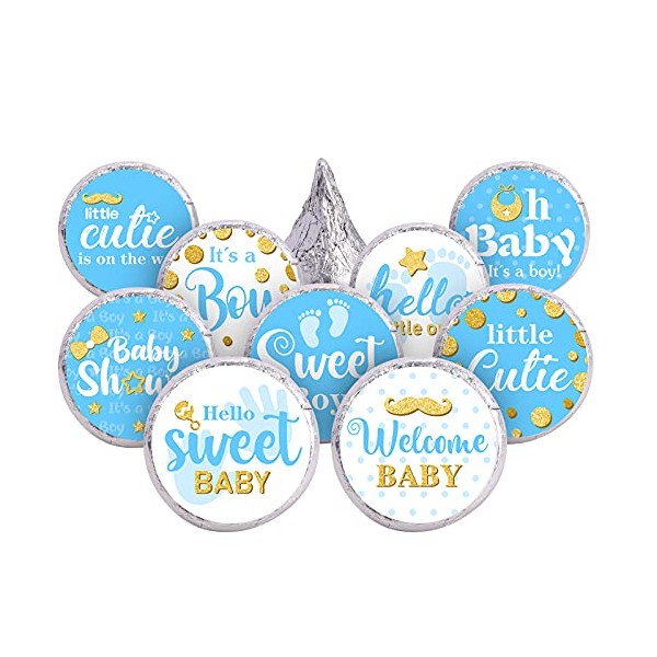 504 Pieces Boy Girl Baby Shower Favors Stickers Mini Kisses