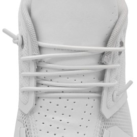 NDTEZUGT 1/10" (2.5mm) Elastic Thin Shoe Laces, Silicone Head Stretchy Round Bungee Shoelaces Replacement Speed Laces for On Cloud Sneakers, Stretch Shoe Strings Tieless (White 02, 24''/60cm)