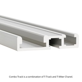 Woodpeckers Combo T-Track, 48 Inch, T-Slot & Miter Channel, Aluminum, USA Made, Universal Woodworking Multi T Track, Hex Bolt & T-Miter Slot - CT48