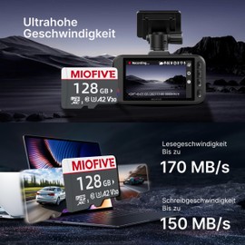 Miofive 128GB Memory Card - Ultimate Micro SD Card with USB 3.0 Type-C Card Reader, 170MB/s, C10, U3, A2, V30, 4K for 4K WiFi Dash Cams and GPS Dash Cams