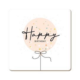 Graphic Workshop Funny Cork Coaster, Happy Birthday, Colourful