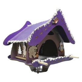 Petra's Bastel News Craft Set Bird House with Stick Holder Snowman Approx. 17 cm Unpainted and Unglued Wood