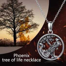 MEIDERBO Phoenix Necklace 925 Sterling Silver Nirvana of Phoenix Necklaces Firebird Pendant Jewelry Gifts for Women Birthday’s Gift