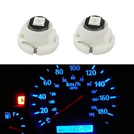 WLJH 10x Ice Blue T4.7/T5 Neo Wedge 3030Chip 12mm Base Led Car Instrument Cluster Bulb Dashboard Gauge HVAC AC Heater Climate Controls Lamps Switch Indication Interior Light Replacement
