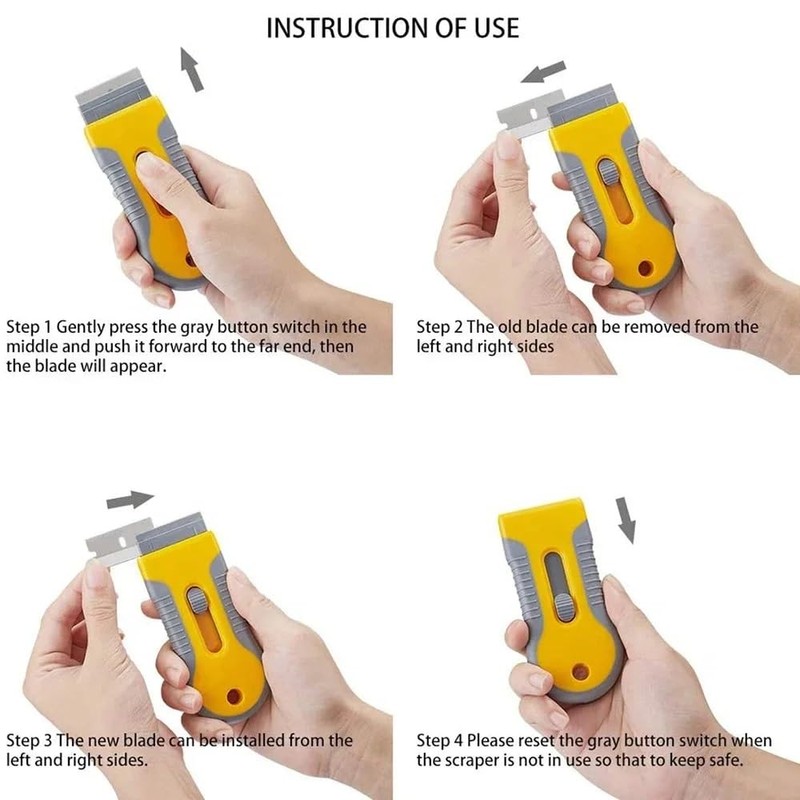 Glue Removal Blade Glass Oven Razor Scraper Plastic Handle Razor