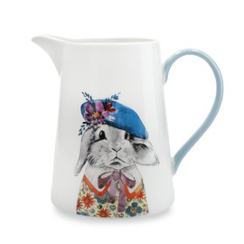 Mikasa x Tipperleyhill Fine China Jug, Large Jug for Water, Milk & Juice, Stylish Tableware with Rabbit Print, 1,2L, Dishwasher Safe & Gift Boxed