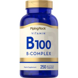 Piping Rock B-100 Vitamin B Complex | 250 Capsules | Non-GMO | by Piping Rock