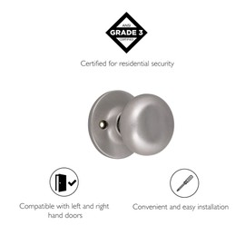 Design House 753293 Cambridge Dummy Door Knob, Satin Nickel (Pack of 2)