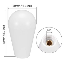 uxcell Ellipse Oval Joystick Head Rocker Ball Top Handle Arcade Game DIY Parts Replacement White 2Pcs