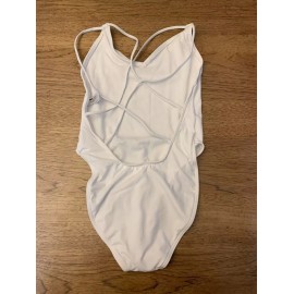 ASOS White SIZE US 2 Strappy Cross Back High Leg One Piece Swimsuit New
