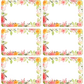 180 PCS Flowers Name Tags Stickers, Watercolor Spring Summer Flowers Name Stickers Floral Name Tags Labels Stickers for Kids Classroom Office Students Cubby Locker Clothes Party, 2x3 inch