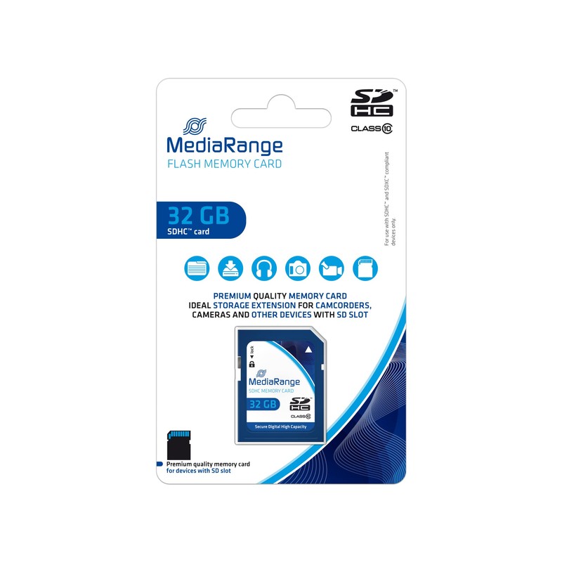 MediaRange SDHC Memory Card 32 GB - Speed Class 10,