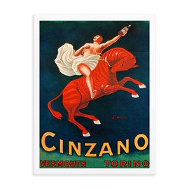 Vintage Poster - Cinzano Vermouth Torino 0419 - Enhanced Matte Paper Framed Poster (18x24) - White Frame