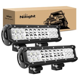 Nilight Led Light Bar 2Pcs 12Inch 72W 5040 LM Spot Flood ComboLed Off Road Lights Bright Driving Fog Boat Lights Led Work Light Bar for Trucks Pickup Golf Cart SUV ATV UTV 4x4 Van Camper