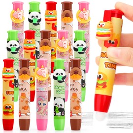 SKAMORI Children's Birthday Party Bags 5 6 7 8 9 10 Years, Pack of 16 Retractable Erasers Pen Shape for Children, Give Aways Children's Birthday Party & Guest Gift Children's Birthday Party