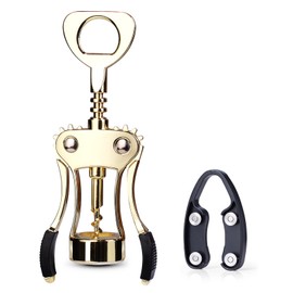 Drincarier Wine Opener, Zinc Alloy Premium Wing Corkscrew Wine Bottle Opener with Multifunctional Bottles Opener, Upgrade