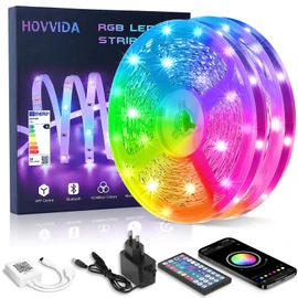 HOVVIDA LED Strip 20 m, 30 LEDs/Metre, RGB 5050 LED Strip, 600 LED, App and Remote Control, Music Mode, Timing Mode, LED for Room, Living Room, Kitchen, Bedroom, Bar, Party
