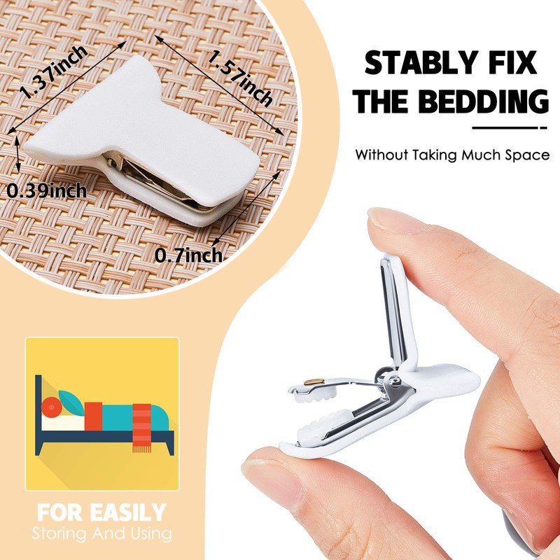 Padded Comforter Clips Duvet Clips White Padded Clips Blanket Fasteners