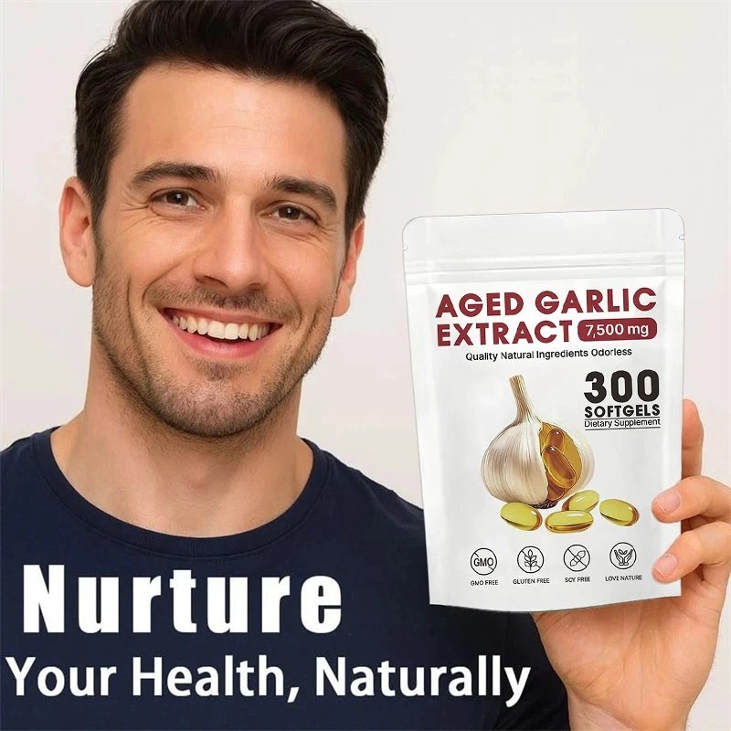 Elare Aged Garlic Extract, 300 Softgels, 7500mg Odorless | Heart