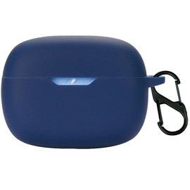 QWYJ Funda para JBL Vibe Beam/Wave Beam Case Carcasa Protectora de Silicona, para JBL Vibe Beam/Wave Beam Funda con Mosquetón Llavero Anti-perdida (Azul)