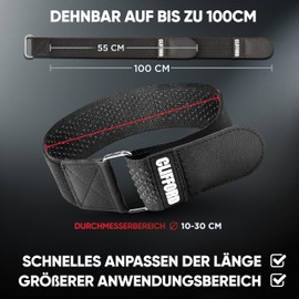 CLIFFORD Elastic Velcro Bands, Pack of 4, 50 mm, Extra Wide, for Bicycle, Garage, Storage, Trouser Protection etc., Packing Strap, Velcro Strap Wide, Velcro Cable Ties