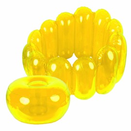 Wadayu Jelly Inflatable Chair, The Jelly Collection, Portable Blow Up Couch, Inflatable Sofa Seat Furniture for Home Yard Patio Camping (Yellow)