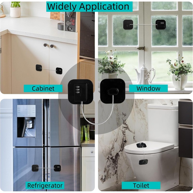 2 Pack Heavy Duty Combination Fridge Lock - Child/Baby Proofing