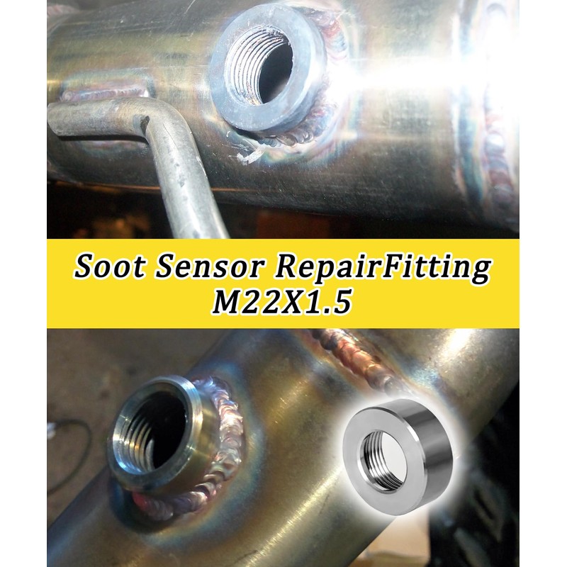 2Pcs M22 x 1.5 Soot Sensor Repair Fitting(Stainless Material) Compatible