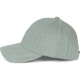 styleBREAKER 04023089 Unisex Linen Baseball Cap, Plain Colour, 6-Panel Baseball Cap, Metal Buckle, Adjustable, lime green