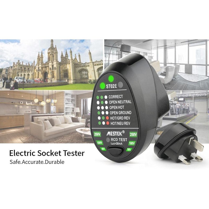 RCD Electric Socket Tester, 220V-240V Automatic Neutral Live Earth Wire